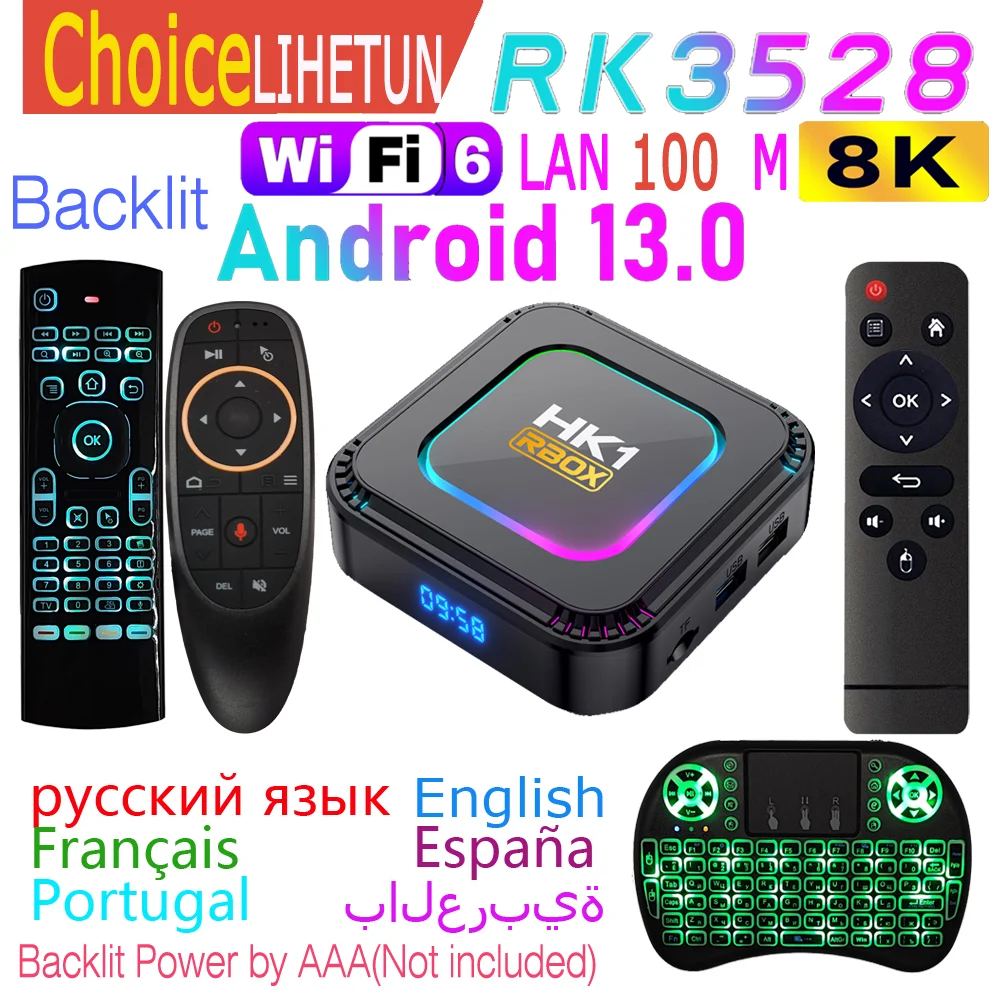 HK1 RBOX Ʈ TV ڽ, ȵ̵ 13.0 Ĩ, 8K HDR,  6,  , 2.4G, 5G, 100M LAN, BT5.0, 2GB, 4GB, 16GB, 32GB, 64GB, K